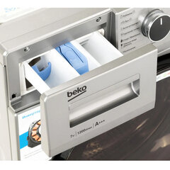 Стиральная машина BEKO RSPE78612S, 1200 об/<wbr/>мин, 7 кг, фронтальная загрузка, 15 программ, пар, серебристая