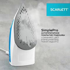Утюг SCARLETT SC-SI30P17, 2200 Вт, антипригарное покрытие, антинакипь, самоочистка, белый/<wbr/>синий