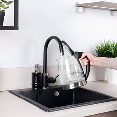 Чайник SCARLETT SC-EK27G35, 1,8 л, 1800 Вт, закрытый нагревательный элемент, стекло, стальной