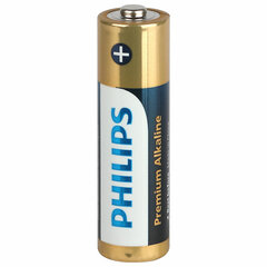 Батарейки алкалиновые &laquo;пальчиковые&raquo; КОМПЛЕКТ 4 шт., PHILIPS Premium Alkaline, АА (LR6, 24А), блистер