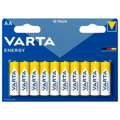 Батарейки алкалиновые &laquo;пальчиковые&raquo; КОМПЛЕКТ 10 шт., VARTA ENERGY, АА (LR6, 24А), блистер