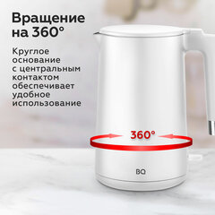 Чайник электрический с двойными стенками BQ (БИ-КЬЮ) KT1720P, 1,5 л, 2200 Вт, белый