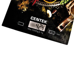 Весы кухонные CENTEK CT-2462 &laquo;Специи&raquo;, электронный дисплей, max вес 5 кг, тарокомпенсация, стекло
