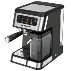 Кофеварка рожковая со встроенным капучинатором BRASSON (БРАССОН) CM-1830, 4 напитка, дисплей, 1,6 л, 1250 Вт, 20 бар, 457885