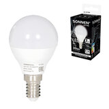 Лампа светодиодная SONNEN EXTRA, 7 (60) Вт, E14, шар, нейтральный белый, 30000 ч, LED G45-7W-4000-Е14, 457908