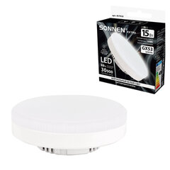 Лампа светодиодная SONNEN EXTRA, 15 (130) Вт, GX53, таблетка, нейтральный белый, 30000 ч, LED 15W-4000-GX53, 457935