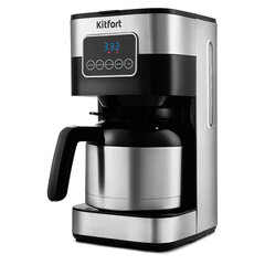 Кофеварка капельная KITFORT КТ-752, 900 Вт, объем 1,25 л, дисплей, черный/<wbr/>стальной