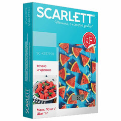Весы кухонные SCARLETT SC-KS57P78, электронный дисплей, max вес 10 кг, тарокомпенсация, стекло
