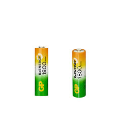 Батарейки аккумуляторные GP ReEnergy Ni-Mh пальчиковые КОМПЛЕКТ 2 шт., AA (HR6), 1800 mAh, 180AAHCRGY