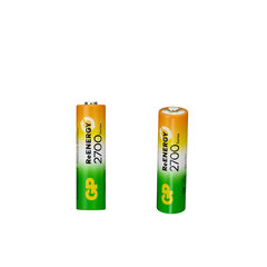 Батарейки аккумуляторные GP ReEnergy Ni-Mh пальчиковые КОМПЛЕКТ 2 шт., АА (HR6), 2600 mAh, 270AAHCRGY