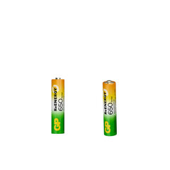 Батарейки аккумуляторные GP ReEnergy Ni-Mh мизинчиковые КОМПЛЕКТ 2 шт., ААА (HR03), 650 mAh, 65AAAHCRGY