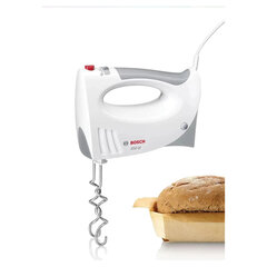 Миксер BOSCH MFQ 3540, 450 Вт, 5 скоростей, 2 венчика, 2 крюка для теста, стакан, белый
