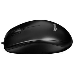 Мышь проводная LOGITECH M100, USB, 2 кнопки + 1 колесо-кнопка, оптическая, черно-серая