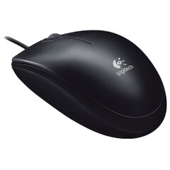 Мышь проводная LOGITECH B100, USB, 2 кнопки + 1 колесо-кнопка, оптическая, черная
