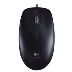 Мышь проводная LOGITECH B100, USB, 2 кнопки + 1 колесо-кнопка, оптическая, черная