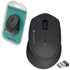 Мышь беспроводная LOGITECH M280, 2 кнопки + 1 колесо-кнопка, оптическая, черная