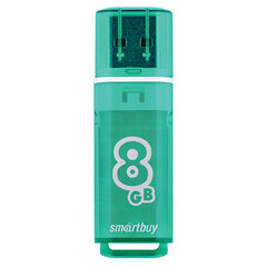 Флеш-диск 8 GB, SMARTBUY Glossy, USB 2.0, зеленый, SB8GBGS-G
