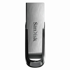 Флеш-диск 32 GB, SANDISK Ultra Flair, USB 3.0, металлический корпус, серебристый/<wbr/>черный, SDCZ73-032G-G46