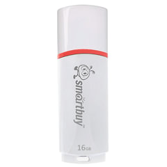 Флеш-диск 16 GB, SMARTBUY Crown, USB 2.0, белый, SB16GBCRW-W
