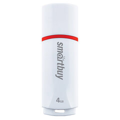 Флеш-диск 4 GB, SMARTBUY Crown, USB 2.0, белый, SB4GBCRW-W