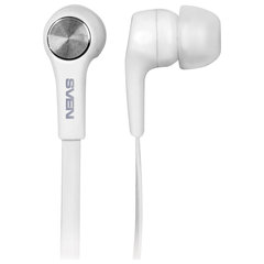 Наушники с микрофоном (гарнитура) SVEN E-211M, проводные, 1,2 м, вкладыши, белый