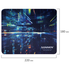 Коврик для мыши SONNEN &laquo;SINGULARITY&raquo;, резина + ткань, 220&times;180&times;3 мм, 513293
