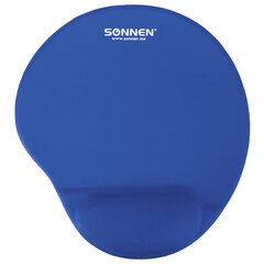 Коврик для мыши с подушкой под запястье SONNEN, полиуретан + лайкра, 250&times;220&times;20 мм, синий, 513300