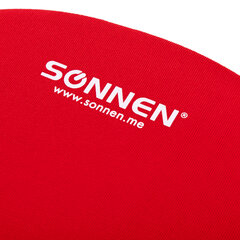 Коврик для мыши с подушкой под запястье SONNEN, полиуретан + лайкра, 250&times;220&times;20 мм, красный, 513301