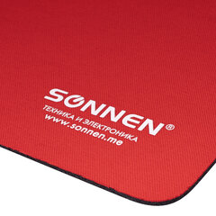 Коврик для мыши SONNEN &laquo;RED&raquo;, резина + ткань, 220&times;180&times;3 мм, 513306