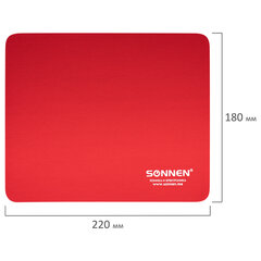 Коврик для мыши SONNEN &laquo;RED&raquo;, резина + ткань, 220&times;180&times;3 мм, 513306