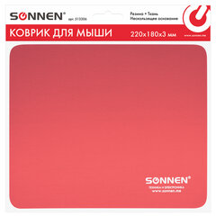 Коврик для мыши SONNEN &laquo;RED&raquo;, резина + ткань, 220&times;180&times;3 мм, 513306