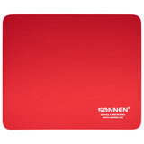 Коврик для мыши SONNEN "RED", резина + ткань, 220х180х3 мм, 513306