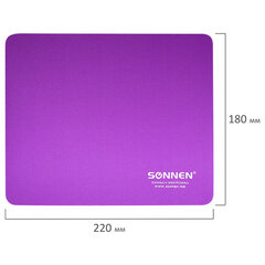 Коврик для мыши SONNEN &laquo;PURPLE&raquo;, резина + ткань, 220&times;180&times;3 мм, 513307