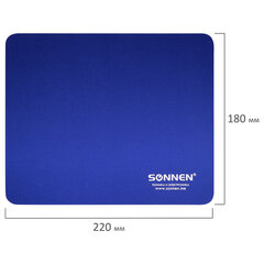 Коврик для мыши SONNEN &laquo;BLUE&raquo;, резина + ткань, 220&times;180&times;3 мм, 513308