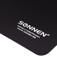 Коврик для мыши SONNEN &laquo;BLACK&raquo;, резина + ткань, 220&times;180&times;3 мм, 513309
