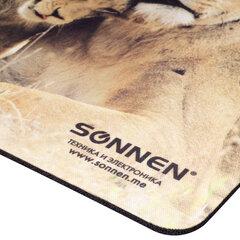 Коврик для мыши SONNEN &laquo;LIONS&raquo;, резина + ткань, 220&times;180&times;3 мм, 513310