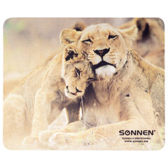 Коврик для мыши SONNEN &laquo;LIONS&raquo;, резина + ткань, 220&times;180&times;3 мм, 513310
