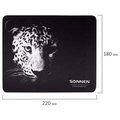 Коврик для мыши SONNEN &laquo;LEOPARD&raquo;, резина + ткань, 220&times;180&times;3 мм, 513314