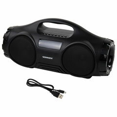 Колонка портативная SONNEN B332, 16 Вт, Bluetooth, FM-тюнер, microSD, MP3-плеер, черная