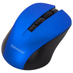 Мышь беспроводная с бесшумным кликом SONNEN V18, USB, 800/<wbr/>1200/<wbr/>1600 dpi, 4 кнопки, синяя, 513515
