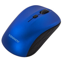 Мышь беспроводная SONNEN V-111, USB, 800/<wbr/>1200/<wbr/>1600 dpi, 4 кнопки, оптическая, синяя, 513519