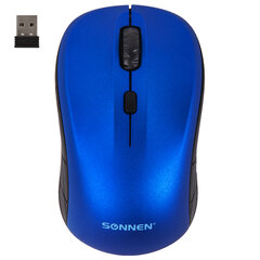 Мышь беспроводная SONNEN V-111, USB, 800/<wbr/>1200/<wbr/>1600 dpi, 4 кнопки, оптическая, синяя, 513519