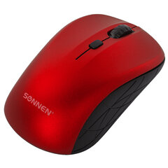 Мышь беспроводная SONNEN V-111, USB, 800/<wbr/>1200/<wbr/>1600 dpi, 4 кнопки, оптическая, красная, 513520