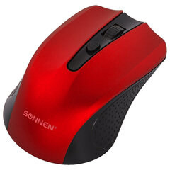 Мышь беспроводная SONNEN V99, USB, 1000/<wbr/>1200/<wbr/>1600 dpi, 4 кнопки, оптическая, красная, 513529