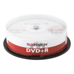 Диск DVD+R SONNEN, 4,7 Gb, 16x, Cake Box (упаковка на шпиле), КОМПЛЕКТ 25 шт., 513532
