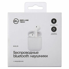 Наушники с микрофоном (гарнитура) RED LINE BHS &mdash; 29, Bluetooth, беспроводные, белые, УТ000023018
