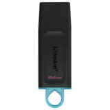 Флеш-диск 64 GB KINGSTON DataTraveler Exodia, разъем USB 3.2, черный/бирюзовый, DTX/64GB