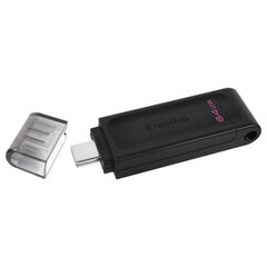 Флеш-диск 64 GB KINGSTON DataTraveler 70, разъем Type-C 3.2, черный, DT70/<wbr/>64GB