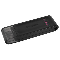 Флеш-диск 64 GB KINGSTON DataTraveler 70, разъем Type-C 3.2, черный, DT70/<wbr/>64GB