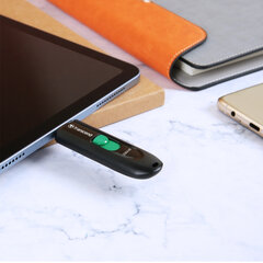 Флеш-диск 128 GB TRANSCEND JetFlash 790C, разъем USB Type-С, черный/<wbr/>зеленый, TS128GJF790C